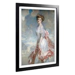 Big Box Art Framed Print of John Singer Sargent Portrait of a Lady Design | Wall Art Picture | Home Decor for Kitchen, Living Room, Bedroom, Hallway, Black, A2 / 24.5x18 Inch / 62x45cm