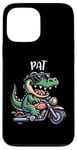 Coque pour iPhone 13 Pro Max Pat Funny Alligator Moto Design pour garçon Nom Pat