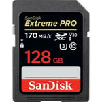 Carte mémoire SDXC SANDISK Extreme Pro - 128 Go - Video Class V30 - UHS-I U3 - Class10