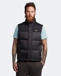 Lyle & Scott Mens Wadded Gilet in Black - Size Large