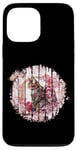 Coque pour iPhone 13 Pro Max Fleur de cerisier Chat Guerrier Fleur de samouraï