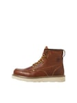 JACK & JONES Homme Jfwaldgate MOC Leather Bottines Sn Lacets, Cognac, 41 EU