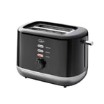 Quest 2 Slice Black and Silver Variable Browning Control Reheat Defrost Toaster