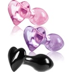 NSNovelties Plug Anal en Verre Crystal Heart - Couleur : Violet