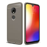 Carbon Flex Motorola Moto G7 Plus skal - Silver/Grå