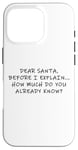 Coque pour iPhone 16 Pro Dear Santa Before I Explain How Much Do You Know,Dear Santa