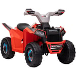 Homcom - Quad électrique enfant v. max. 2,5 Km/h 6 v rouge