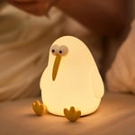 Söpö yövalo lapsille, eläinten yövalo, LED Squishy KiwiBird -yövalolamppu, ladattava 3-tasoinen himmennettävä silikoni lastenhuoneen yövalo