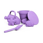 Bigjigs Toys, Lavender Purple Silicone Beach Toys Bundle (5 pieces), Quality Sand and Water Toys