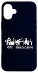 Coque pour iPhone 16 Plus Eat Sleep Game All Gamer Life At The Table Humour Gaming