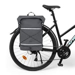 Johnny Urban Sacoche de Vélo Étanche Gris - Myles Bike - Accessoire Vélo Impermeable pour Porte-Bagage Arrière - 3 en 1 Dry Bag, Sac à Dos et Sacoche de Porte Bagage Vélo - 34L