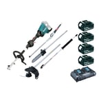 Outil Multifonctions 2x18V DUX60 + Taille haies + Perche élagueuse + Débroussailleuse + Rallonge + 4 batt 5Ah Makita