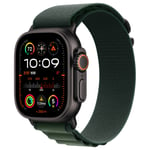 Apple Watch Ultra 2 GPS + Cellular 49 mm - Titane Noir - Bracelet Alpine Vert Foncé S