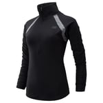 NEW BALANCE WOMENS SPACEDYE HALF ZIP SWEAT TOP GYM WORKOUT FITNESS BLACK NEW OG