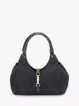 Pre-loved GUCCI Guccissima New Jackie Canvas and Leather Shoulder Bag, Black