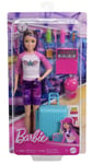 Barbie 12.7" Skipper Doll Black Hair/Brown Eyes & Travel Set Toy New with Box