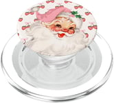 Santa Claus Pastel Pink Christmas Face Xmas Vintage Phone PopSockets PopGrip for MagSafe