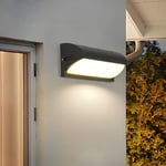 Goeco Applique Murale Exterieur LED, 18W Applique Extérieure Moderne, IP65 Étanche Luminaire Mural en Aluminium pour Jardin Pathway Couloir, 3000K Lumiere Blanc Chaud