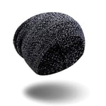 WAZHX Plaid Knitted Hat Female Outdoor Casual Plain Skullies Bonnet Autumn Slouchy Baggy Beanies For Men Winter Cap Women'S Darkgrey