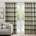 Fusion Bottle Green Balmoral Check Curtains 66" Width x 90" Drop (168 x 229cm)