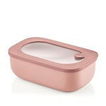 Guzzini - Kitchen Active Design, STORE&MORE BIO, Récipients hermétiques rectangulaire pour réfrigérateur/congélateur/four à micro-ondes - Rose Fleur de Pêcher, 20 x12 x h7cm | 900 ml - 171001251