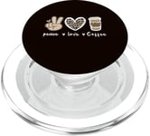 Cute Leopard Peace Sign Love Coffee Heart For Cafe Lovers PopSockets PopGrip for MagSafe