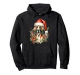 Christmas Hanoverian Scenthound Dog Watercolor Artwork Pullover Hoodie