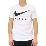 Nike M NK Dry Tee DB Athlete T-Shirt Homme White/(Black) FR: L (Taille Fabricant: L)