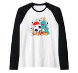 Soccer Ball Christmas Raglan Baseball Tee