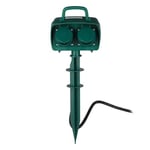 V-TAC VT-1114-3 Prise de jardin électrique avec piquet 4 prises 16 A avec câble 3M corps vert IP44 - SKU 8810