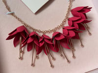 TED BAKER ROSE GOLD DARK PINK FUCHSIA DROP FAWNA NECKLACE RETAIL £99 BNIB