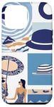 Coque pour iPhone 15 Pro Max Preppy and Cute Blue Beachy Collage Art – Coquette Esthétique