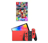 Nintendo Switch OLED Mario Red Edition & Mario Kart 8 Deluxe Bundle, Red