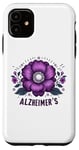 Coque pour iPhone 11 I Will Remember For You Purple Flower Alzheimer Sensibilisation à la maladie d'Alzheimer