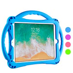 TOPESCT iPad 6th Generation Case, iPad 5th Generation Case, Kids Case for New iPad 2017/2018 9.7 inch Built-in Handle Stand, Comes with a Strap Silicone Shockproof iPad Air & Air 2 Cover (Blue)