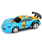 Lecez Mini Electric Racing Car, Remote Control Toy Car Simulation Ratio 1/58 Cool Headlights Before and After Children's Game, Black, Blue, Red, White, 7.5×3.3×2cm (Color : Blue)