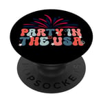 Party In The USA Patriotic Fun Design PopSockets Adhesive PopGrip