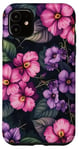 iPhone 11 Floral African Violets in Purple and Pink Hues Floral Decor Case