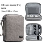 Rangement Pour Câble Usb,Rangement Pour Accessoires Électroniques,Mini Disque Dur Ipad,Banque D'alimentation,Simple Couche,Double Couche - Type D004 S Dual Gray