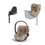 Bilstolpakke, Cybex, Cloud T +  Sirona T i-Size, Plus, Cozy Beige, Inkl. Base T