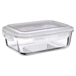 Freska 520/1520ml Borosilicate Glass Lunch Box Food Container Airtight Lid Set