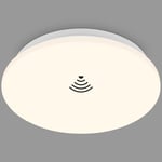 BRILONER - Plafonnier LED avec détecteur de mouvement, lumière blanche chaude, plafonnier LED, lampe LED, lampe de cuisine, chambre d'enfant, 270x60 mm (DxH) blanc