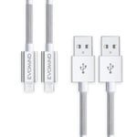 Cable Micro Usb [2X1M] Charge Rapide Et Transfert De Donnees Pour Samsung Galaxy S7/6/ A10/ J, Xiaomi 9C/6A/ Note 6 Pro, Manette Ps4/Xbox One, Et Autres Dispositifs Microusb - 2X1M Blanc