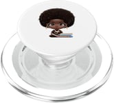 Black Afro Smart Teacher Student Back To School PopSockets PopGrip for MagSafe