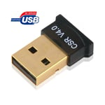 Mini clé USB dongle Bluetooth V4.0 noire - Distance sans fil jusqu'à 30 m