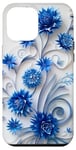 Coque pour iPhone 12 Pro Max Fleur Bleu Bleuet Floral Nature Femme Filles Fleurs