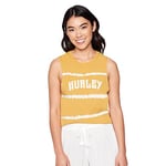 Hurley Women's Zapper Washed Muscle Tank T-Shirt, Caviar Bleach Linear Tie Dye, M