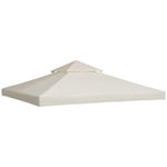 Outsunny 3 x 3(m) Gazebo Canopy Replacement Cover 2-Tier Roof Top Spare Part Cream White (TOP COVER ONLY)