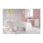 Parisot - cosmos Chambre enfant complete 2 pieces - Lit + bureau - Style essentiel - Decor blanc