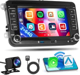 2Gb 64Gb Android 13 Autoradio Pour Vw Golf 5 6 Polo Tiguan Caddy Touran Radio Carplay Android Auto Lien Miroir 7" Écran Tactile Navi Gps Avec Wifi Bluetooth Fm Rds Swc Caméra Arrière Mic